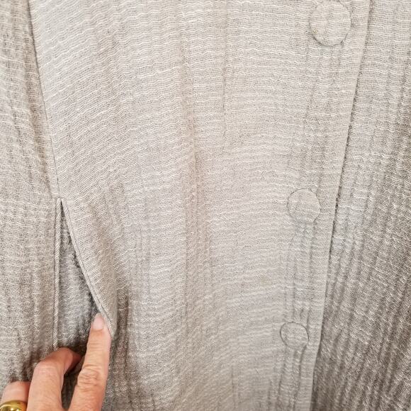 Eileen Fisher Woman 100% Cotton Snap Front Jacket Tan Neutral Plus Size 3X - Picture 6 of 9
